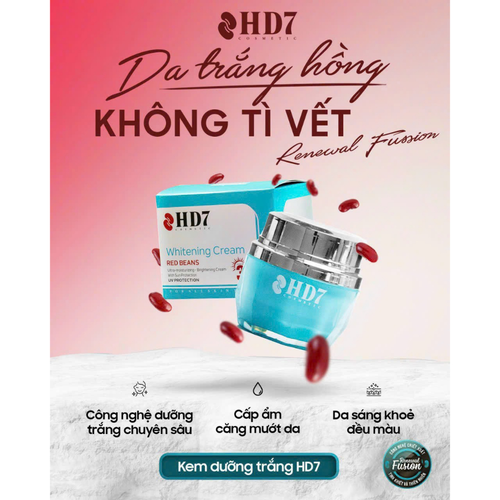 KEM DƯỠNG TRẮNG DA HỒNG KHÔNG TÌ VẾT HD7- MÀU XANH