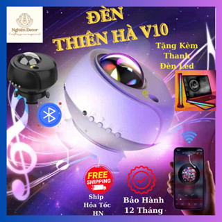 Đèn Thiên Hà V10 Lốc Xoáy Nháy Theo Nhạc Có Loa Bluetooth, Đèn V10 Plus Có Trăng,  Đèn Phòng Bay
