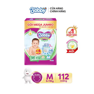 Tã quần bobby mega jumbo đệm lưng xanh m112+4/l96+4/xl84+4/xxl76+4