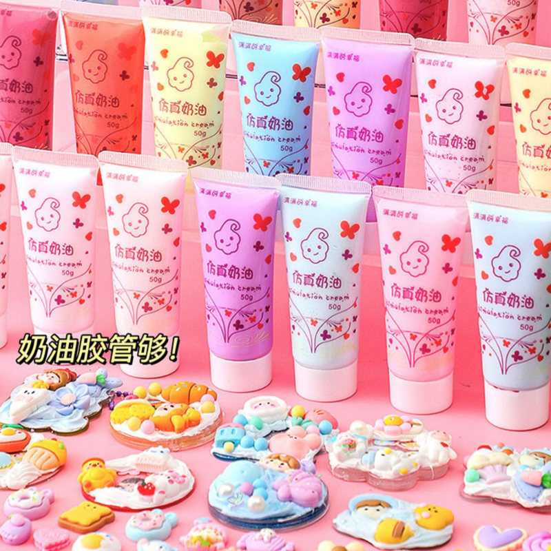 Bộ nhãn dán thủ công tự làm cho bé gái kem keo và thẻ guka trang trí móc khóa  - Alice store