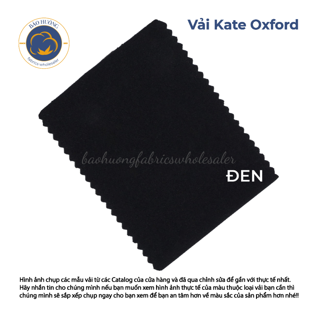 Vải Kate Oxford _ Khổ 1m50 _ Màu: Đen