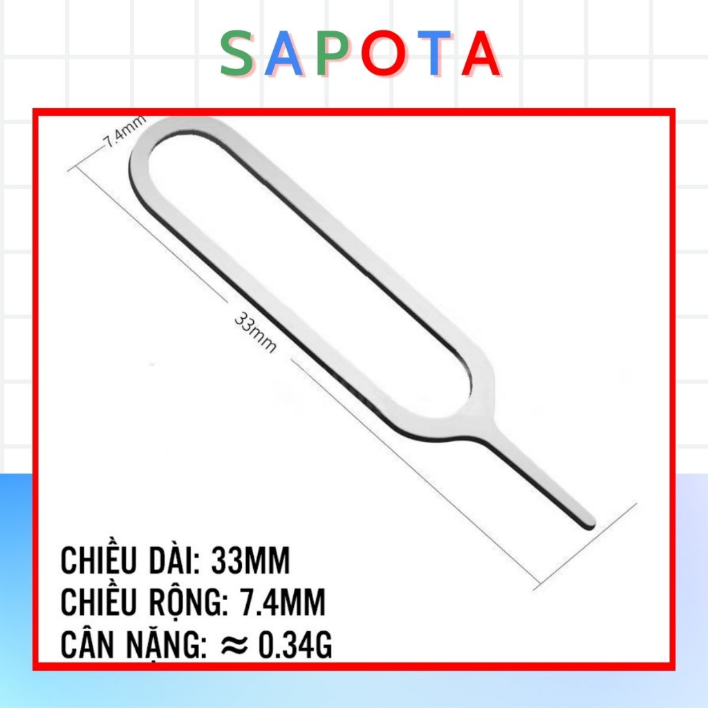 Que Chọc Sim Bằng Inox Không Gỉ Dành Cho Điện Thoại Iphone Samsung Oppo Xiaomi SAPOTA