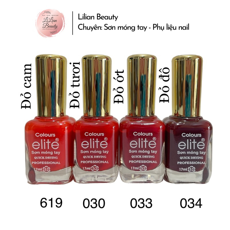 Combo 4 chai sơn móng tay gel lạnh Elite không hơ máy, màu đẹp, dung tích 17ml