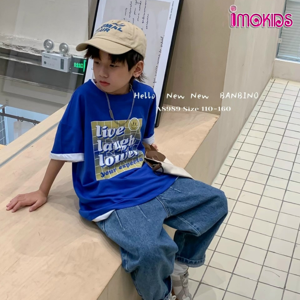 Áo thun bé trai size đại Banbino 18kg-45kg áo cộc tay cho bé cao cấp chất thun cao cấp co giãn thoải mái thời trang qate