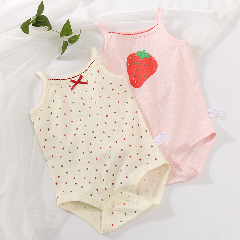 Set 2 bộ body sát lách, bodysuit dành cho bé gái chất liệu cotton thoáng mát an toàn cho bé