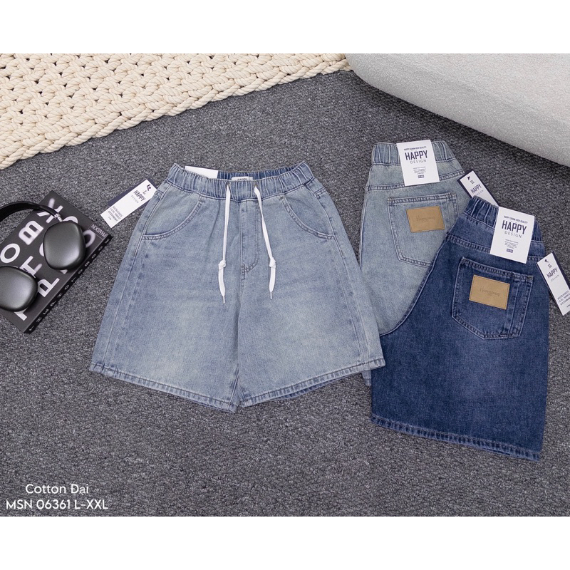 Quần đùi jean lưng thun bigsize