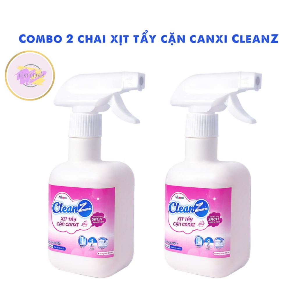 Chai xịt tẩy cặn Canxi Cleanz chống ăn mòn Inox vệ sinh vòi rửa , vòi sen, vách kính dung tích 330 ml