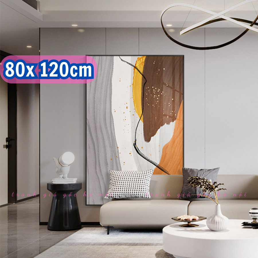 Tranh trừu tượng size lớn 80x120 nhiều mẫu - Vải Canvas - Đã có khung - Làm theo yêu cầu