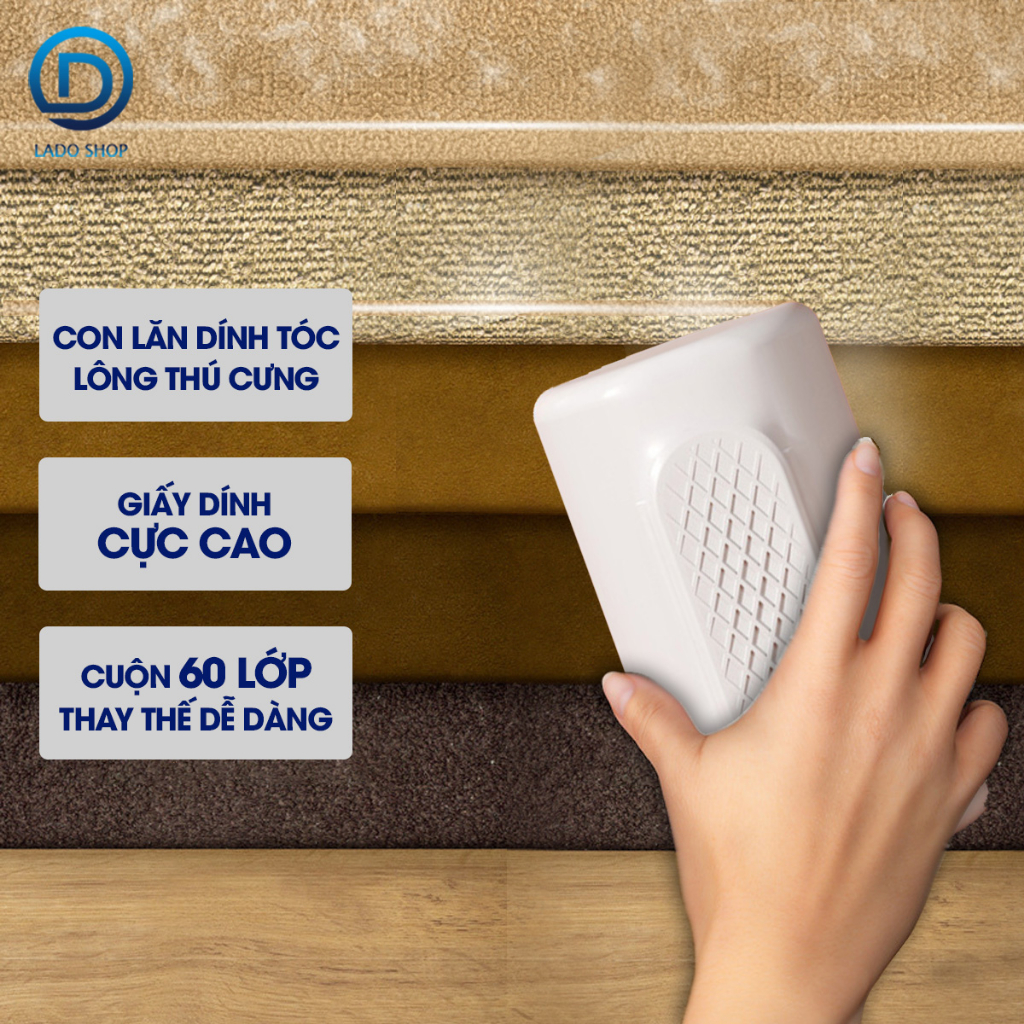 Con lăn dính tóc, lông thú cưng, bụi bông, bụi giấy cho quần áo tiện gọn nhanh chóng