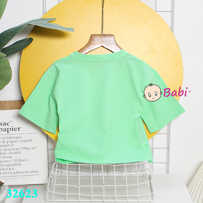 Áo croptop mẹ và bé gái in hình công chúa sành điệu thun cotton 4c, Áo thun croptop ngắn tay cho bé gái size đại 15-45kg