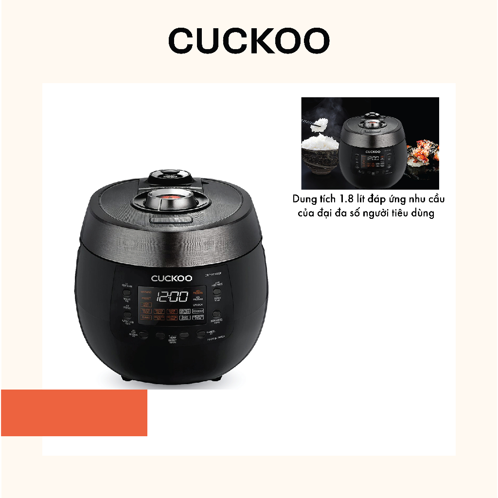 Nồi cơm áp suất điện tử Cuckoo CRP-RT1008F/ BKTSVNCV