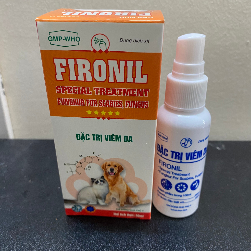 XỊT Trị Nấm Viêm da Cho Chó Mèo Thú Cưng Fironil Chai 50ml
