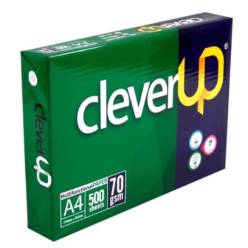 GIẤY A4 CLEVER BÃI BẰNG ĐL70 ĐỘ TRẮNG 90, 1 GRAM/500 TỜ- VPP QUỐC HUY.