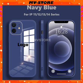 Ốp lưng viền vuông silicon kết hợp mặt lưng kính sang trọng cho 14 13 Pro MAX 14 Plus 12 Pro 11 Pro MAX MVSTORE