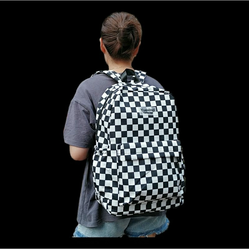 Balo caro trơn đi học nam nữ size to vải dù cho học sinh cấp 2 cấp 3 - B1180