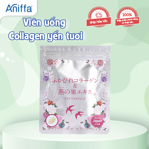 [Hàng Nhật Chính Hãng] Viên uống trắng da Collagen Yến Tươi Nhật Bản - Collagen Pasode