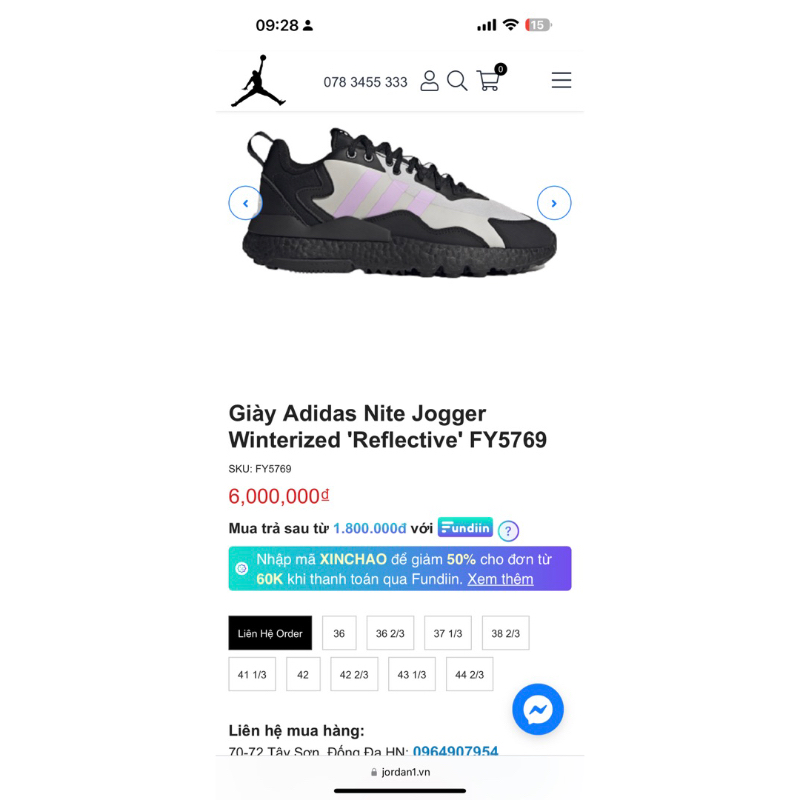 Giày Adidas Nite Jogger Winterized 'Reflective'-38