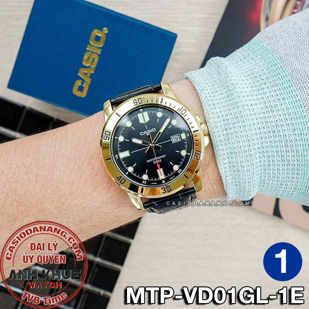 Đồng hồ nam dây da Casio chính hãng Anh Khuê MTP-VD01 Series