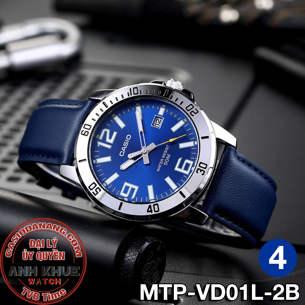 Đồng hồ nam dây da Casio chính hãng Anh Khuê MTP-VD01 Series