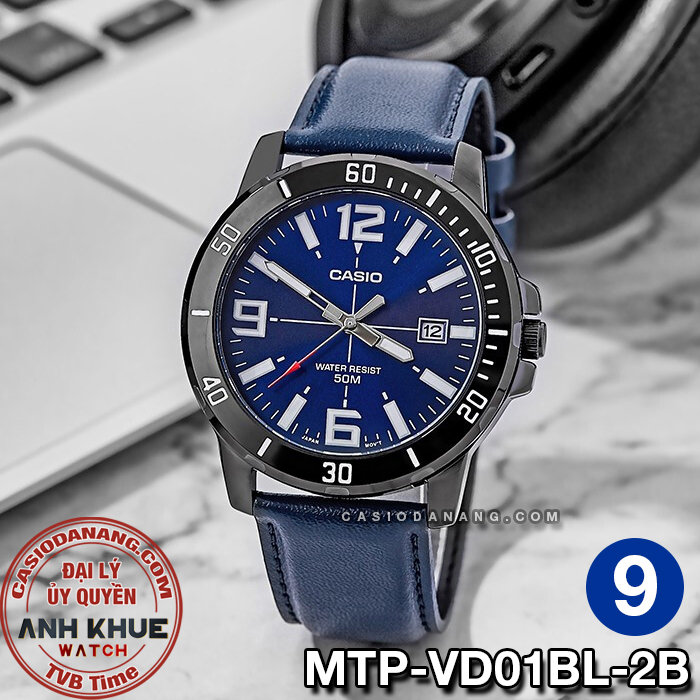 Đồng hồ nam dây da Casio chính hãng Anh Khuê MTP-VD01 Series