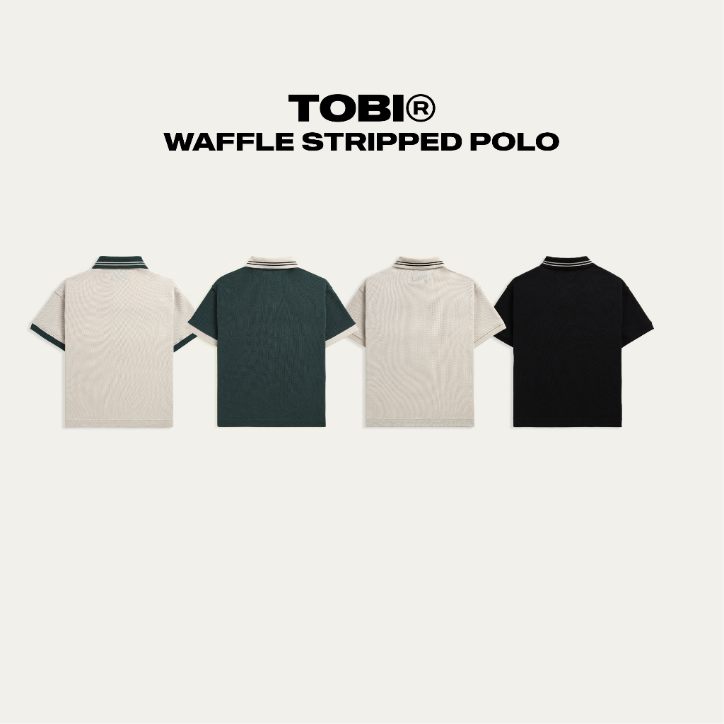 Áo Polo Waffle Kẻ Sọc TOBI