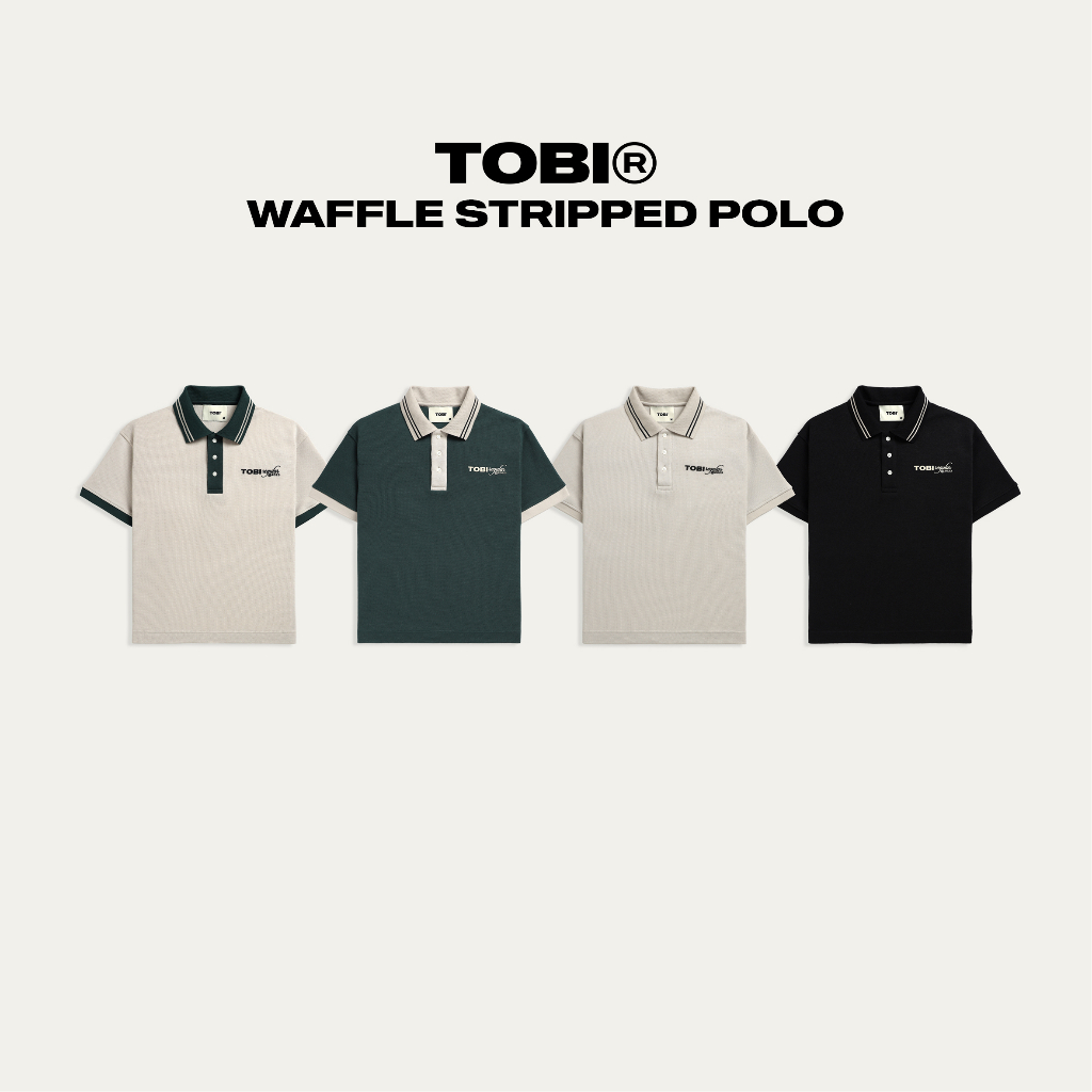 Áo Polo Waffle Kẻ Sọc TOBI