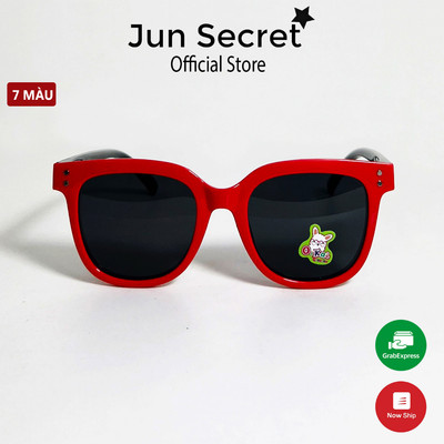 Kính mát trẻ em Jun Secret gọng nhựa dẻo form ôm mặt,tròng chống tia UV dành cho bé JS11018ĐEN