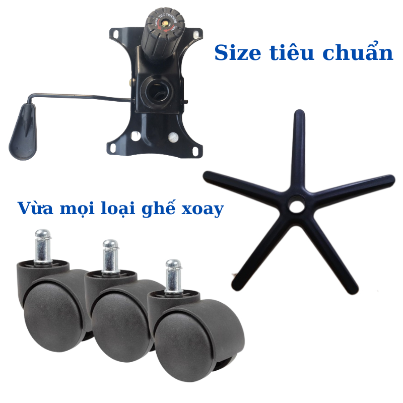 Phụ Kiện Ghế Xoay Văn Phòng ( Bánh Xe, Chân Ghế, Mâm Ghế, Pistong,..)