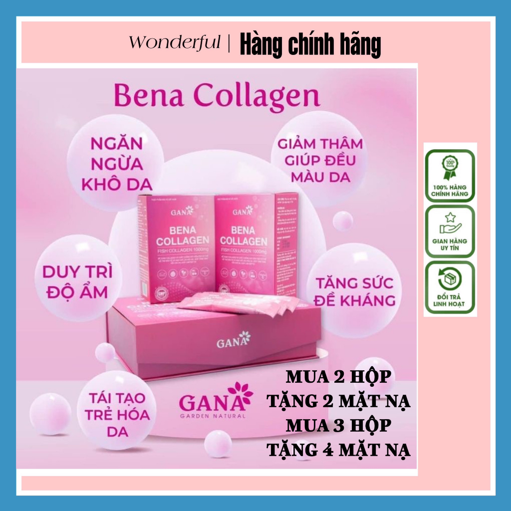 CHÍNH HÃNG COLLAGEN BENA công ty GANA hộp 30 gói,