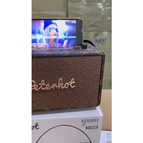 Loa Bluetooth Peterhot A106W bản mới nhất 2023 với âm thanh siêu đỉnh,loa karaoke không dây kèm micro hát siêu hay có BH