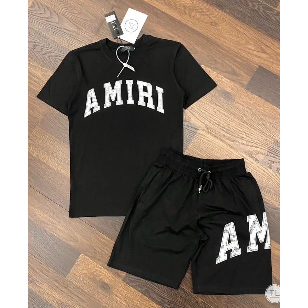 6. Bộ Quần Áo Thun Thể Thao AMI RI, Bộ Quần Áo Mùa Hè Ngắn Tay Màu Đen - AK03 hot