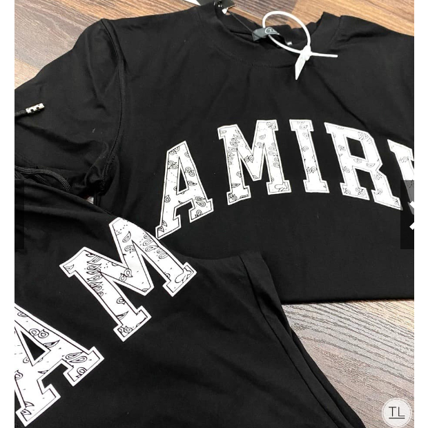 6. Bộ Quần Áo Thun Thể Thao AMI RI, Bộ Quần Áo Mùa Hè Ngắn Tay Màu Đen - AK03 hot