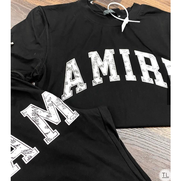 6. Bộ Quần Áo Thun Thể Thao AMI RI, Bộ Quần Áo Mùa Hè Ngắn Tay Màu Đen - AK03 hot