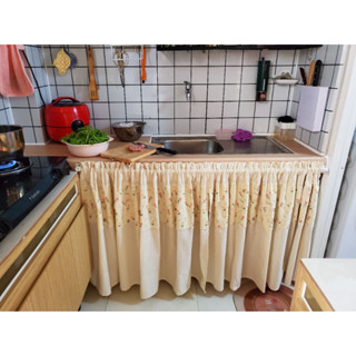 Rèm vải che kệ bếp nhiều họa tiết, màn vải treo kệ bếp trang trí decor phong cách vintage