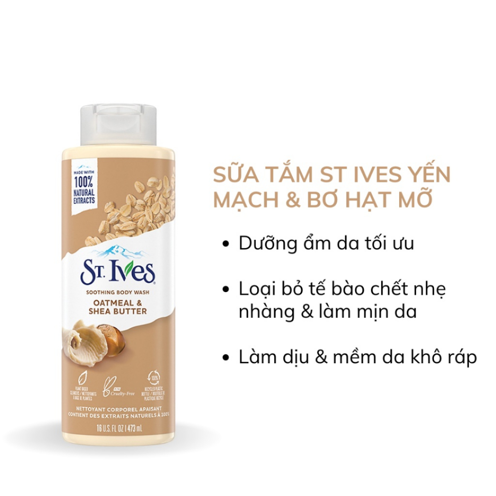 Sữa Tắm St.Ives Tẩy Tế Bào Chết Dịu Nhẹ Dưỡng Da - St. Ives Soothing Body Wash 473ml