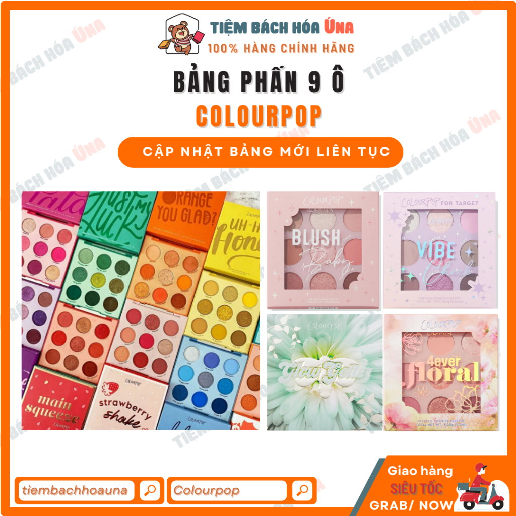 Bảng Phấn Mắt COLOURPOP 9 ô Eyeshadow Pressed Powder Palette - Tiệm bách hóa Ú Na