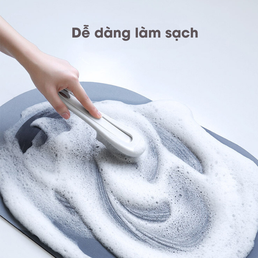 Thảm lau chân silicon hình elip, lót cửa chùi chân, siêu thấm hút, chống trượt cho phòng tắm