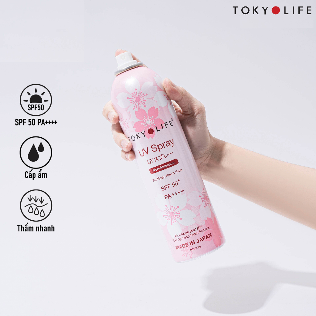Xịt chống nắng dưỡng ẩm không hương TOKYOLIFE 200g