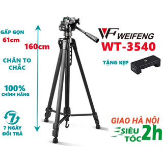 Chân Máy Ảnh, Máy Quay, Tripod T-3520 / WT-3540 khung nhôm cao cấp, chắc chắn cao 1m4 PKAP