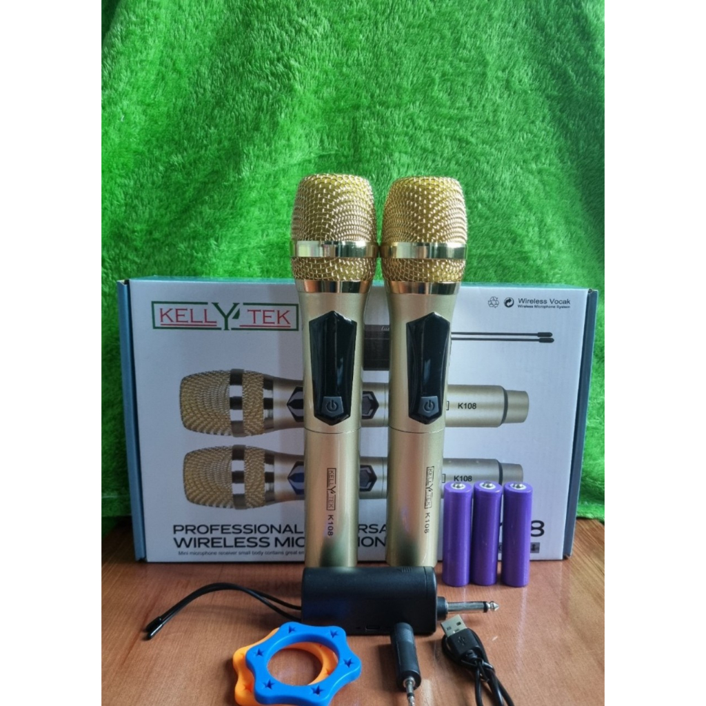 Bộ Micro Không dây Karaoke Kellytek K108 | W003 | W003A Chính hãng,hút âm, chống hú-Chuyên dùng cho amply, loa kéo