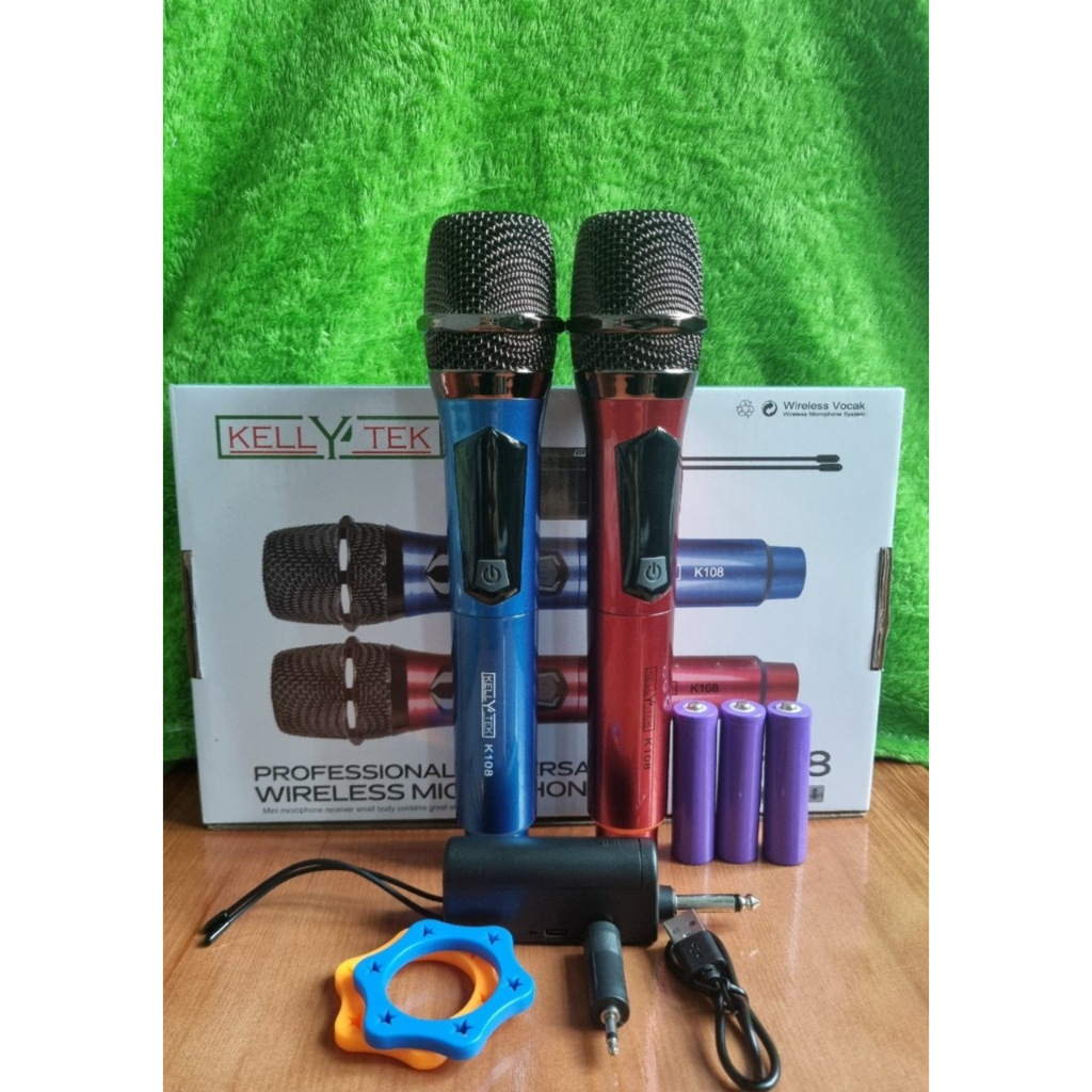 Bộ Micro Không dây Karaoke Kellytek K108 | W003 | W003A Chính hãng,hút âm, chống hú-Chuyên dùng cho amply, loa kéo
