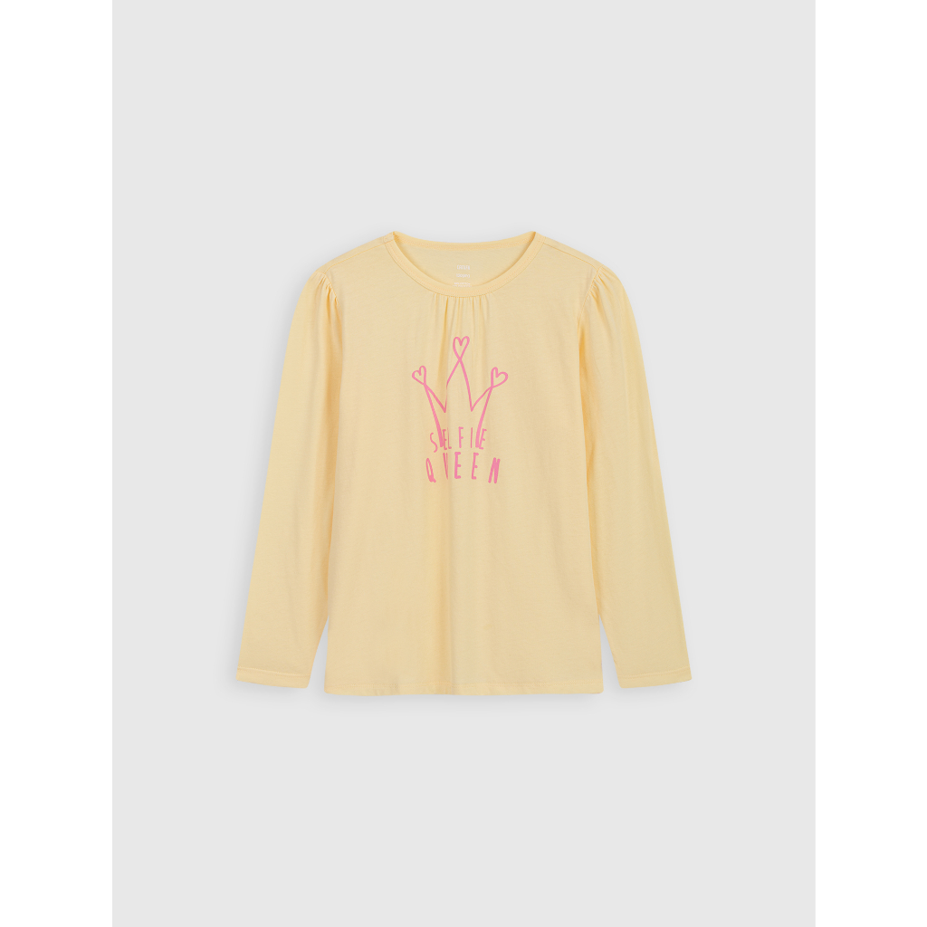 Bộ mặc nhà bé gái CANIFA chất liệu cotton pha áo dài tay quần dài 1LS22W001