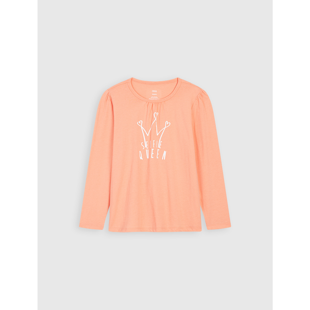 Bộ mặc nhà bé gái CANIFA chất liệu cotton pha áo dài tay quần dài 1LS22W001