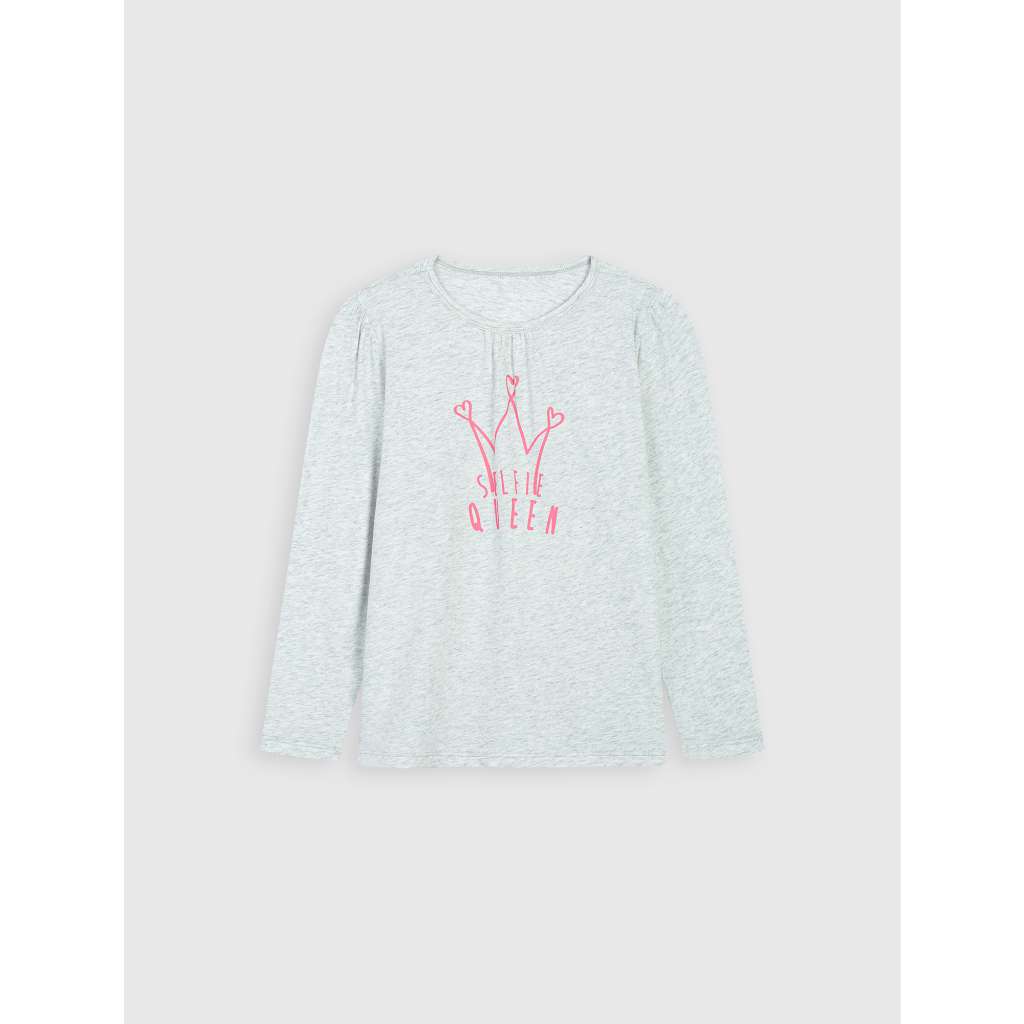 Bộ mặc nhà bé gái CANIFA chất liệu cotton pha áo dài tay quần dài 1LS22W001