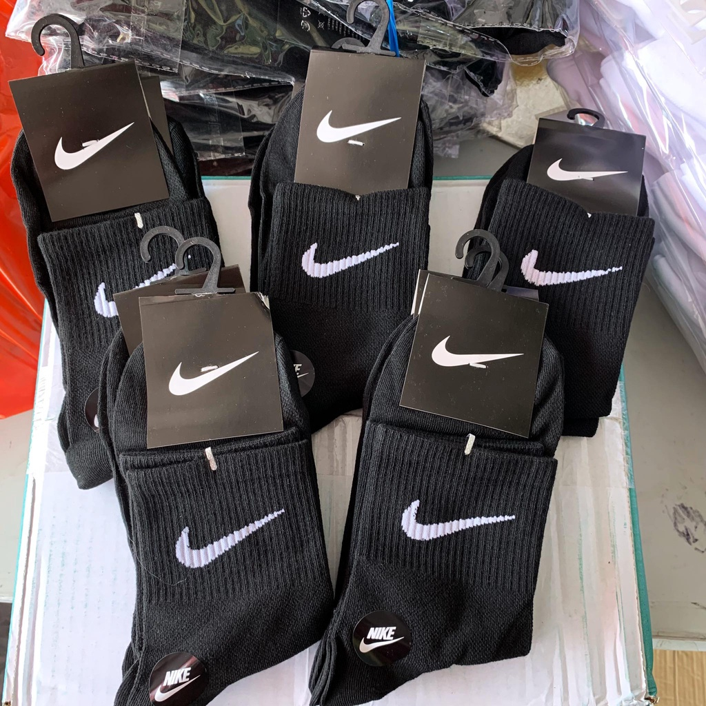 Tất Vớ Nike Nam Nữ Cổ Cao Cổ trung Cổ Ngắn Thể Thao Hai Màu Đen Trắng