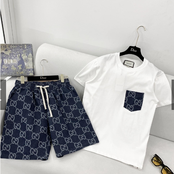 Bộ Quần Áo Thun GC Có Túi Ngắn Tay, Bộ Thể Thao Nam Mùa Hè - AK53