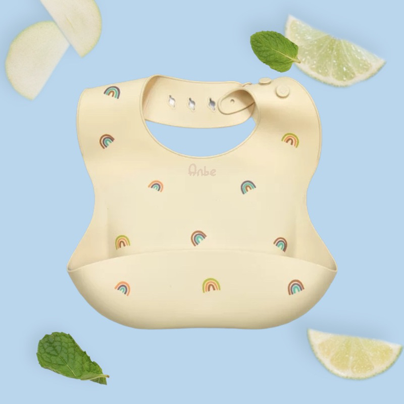 Yếm Silicon Ăn Dặm Blw Cho Bé Trai Gái Có Máng Chống Thấm ANBE VIETNAM An Toàn Chất Lượng Cao YAD02