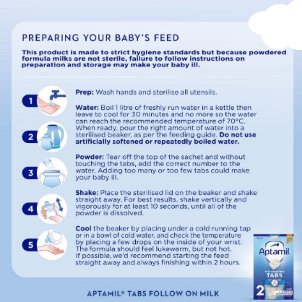 Sữa Aptamil UK dạng thanh số 2 cho bé 6m+, sữa cô đặc hút chân không hộp 24 thanh 600G - Monnie Kids