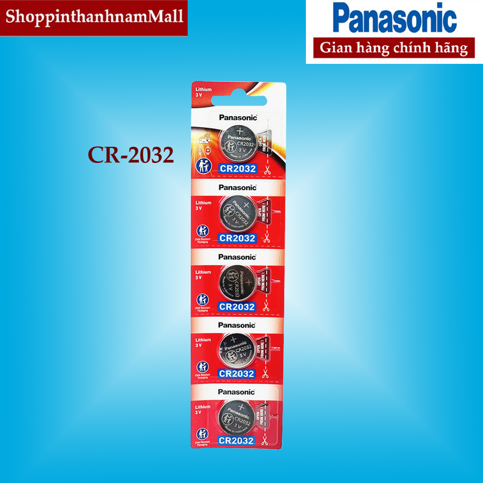 Pin CR2032 Panasonic Lithium 3V Vỉ 5 Viên Chính Hãng