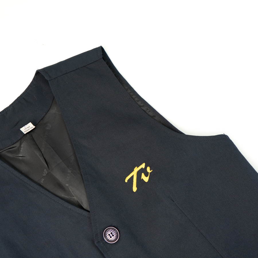 Áo Gile Nam, Đồng Phục Học Sinh Gile Vest 2 Lớp Logo Thêu Ngực